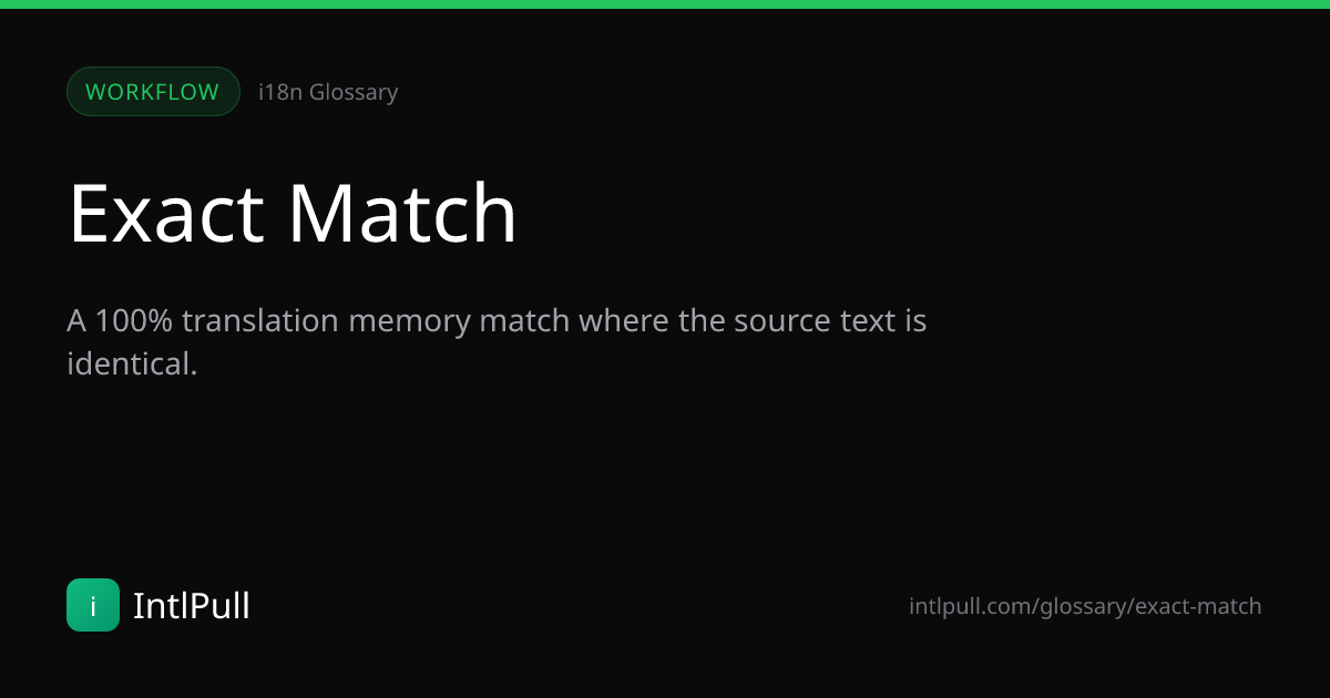 Exact Match - Definition & Examples | IntlPull Glossary | IntlPull