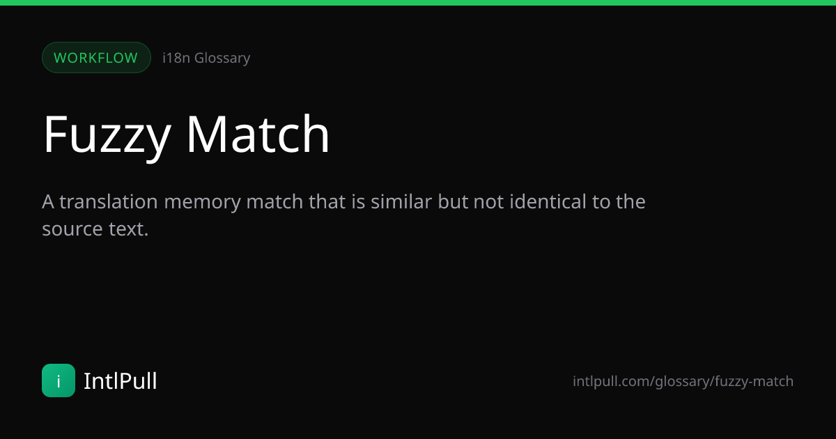 Fuzzy Match - Definition & Examples | IntlPull Glossary | IntlPull