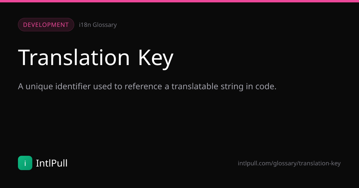 Translation Key - Definition & Examples | IntlPull Glossary | IntlPull